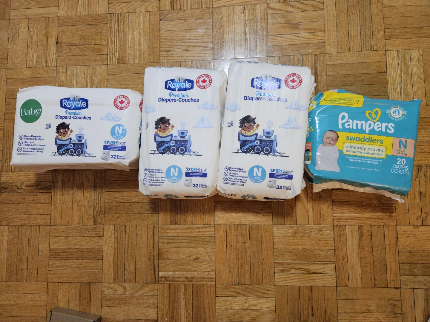 Royale and Pampers Diapers Newborn