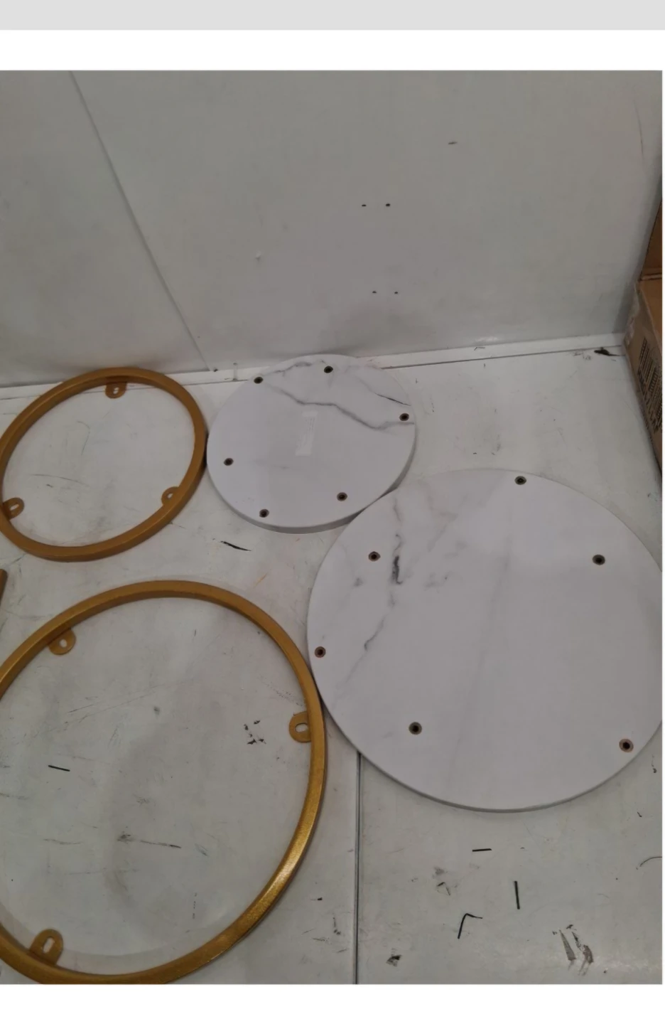 2-Piece Nesting Side Tables - Gold & White Marble - photo 4