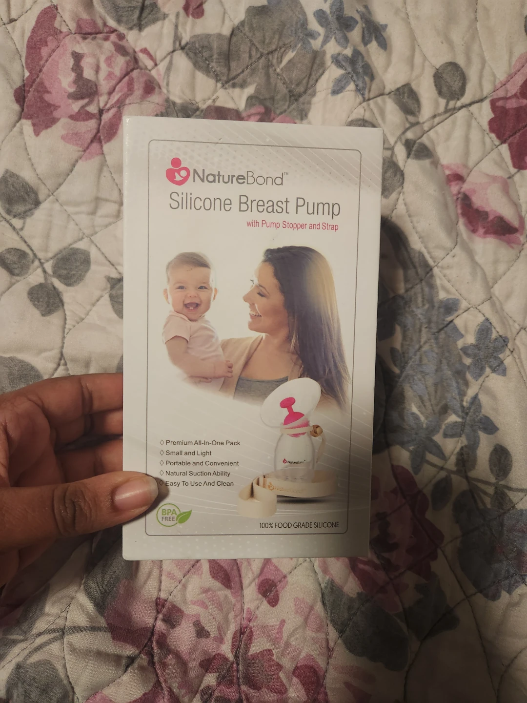 NatureBond Silicone Breast Pump with Pump Stopper and Strap