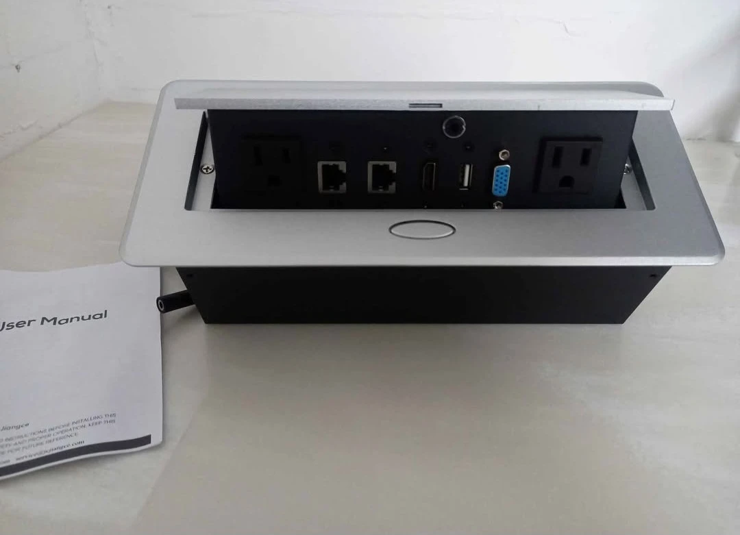Retractable Power Outlet Box with USB and HDMI Ports