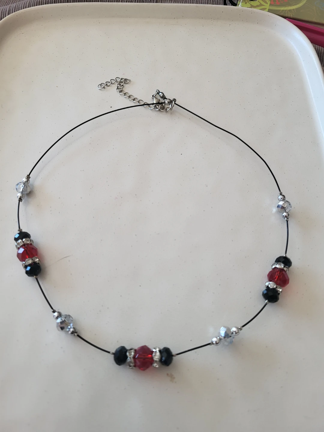 Black and Red Beaded Necklace
