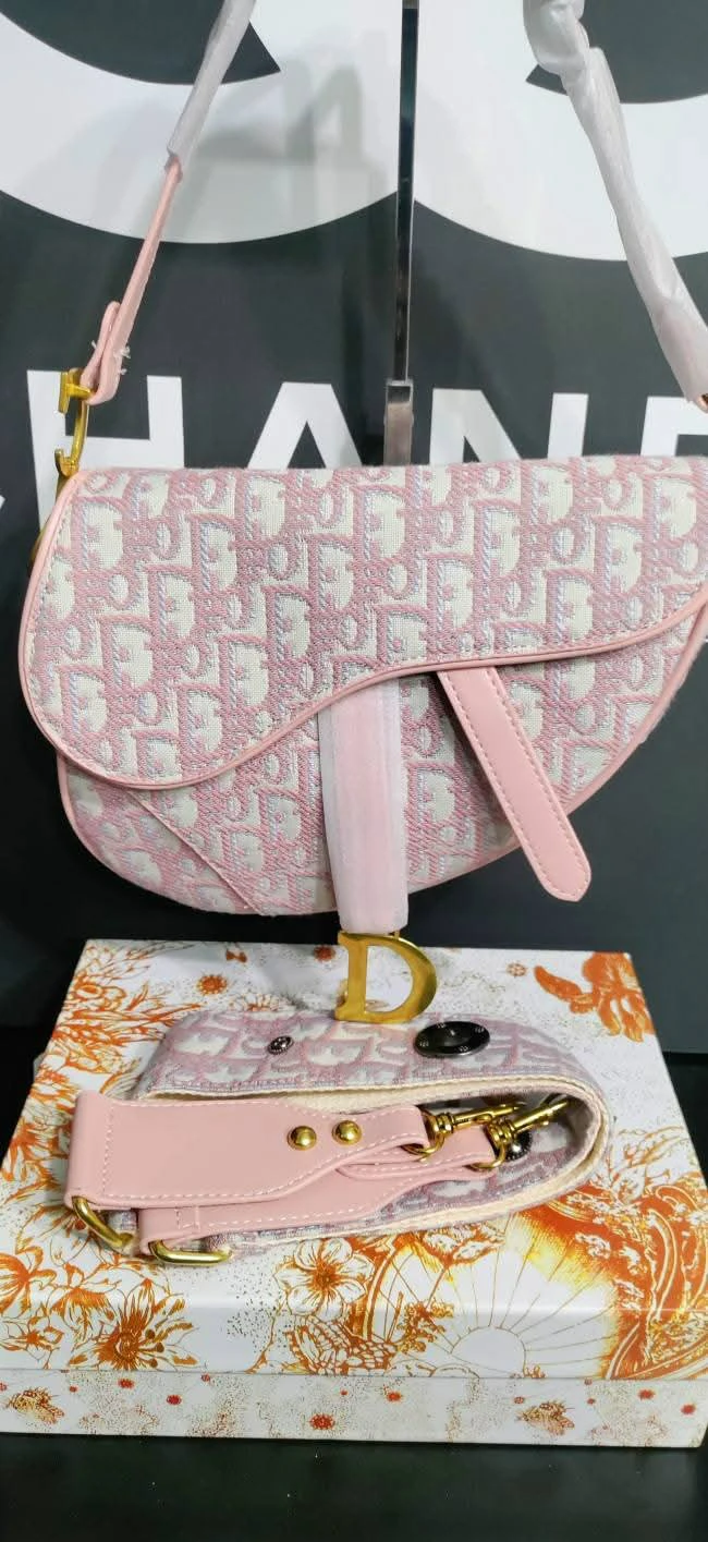 Christian Dior Pink Saddle Bag