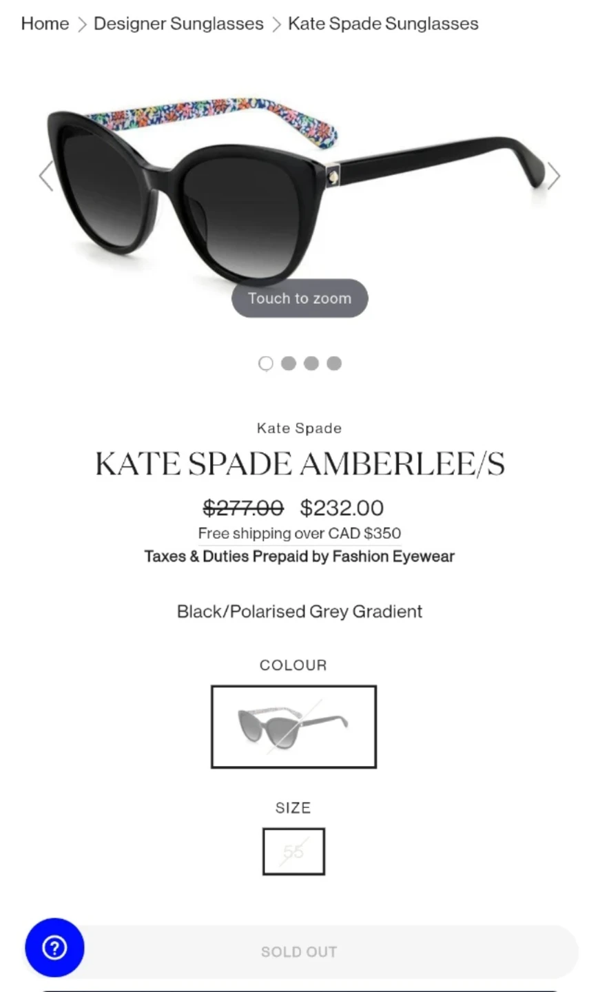 Kate Spade Amberlee/S Black Polarized Sunglasses - photo 4