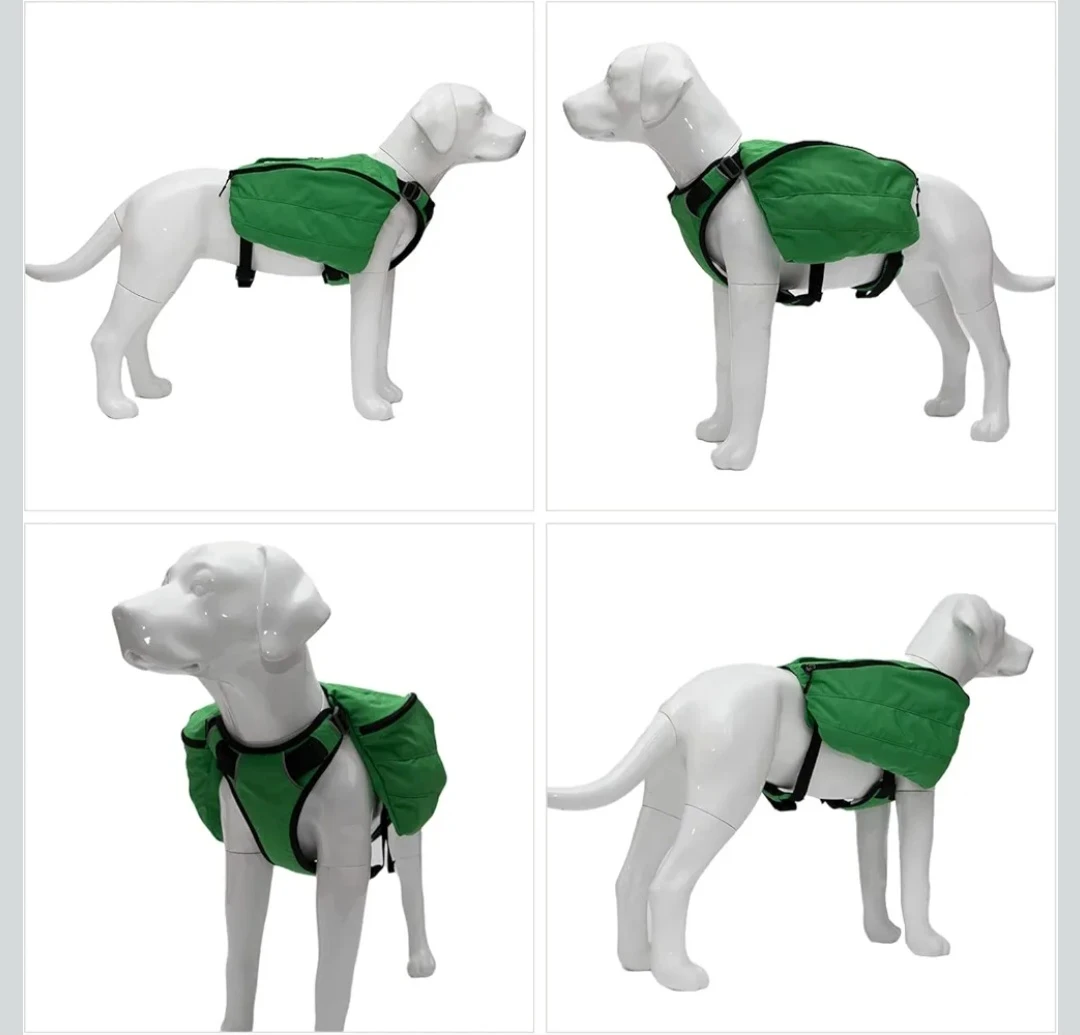 Xs-Green Dog Backpack Saddle Bag
