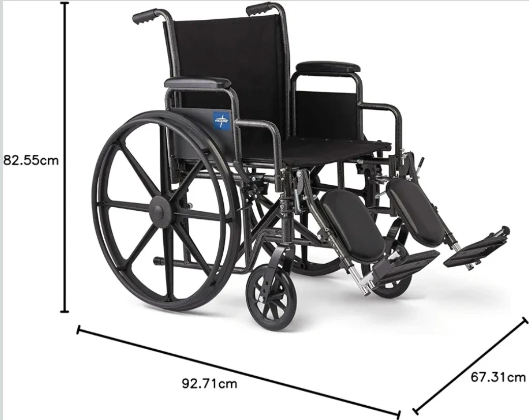 🏆 Medline Manual Wheelchair with Elevating Leg Rests