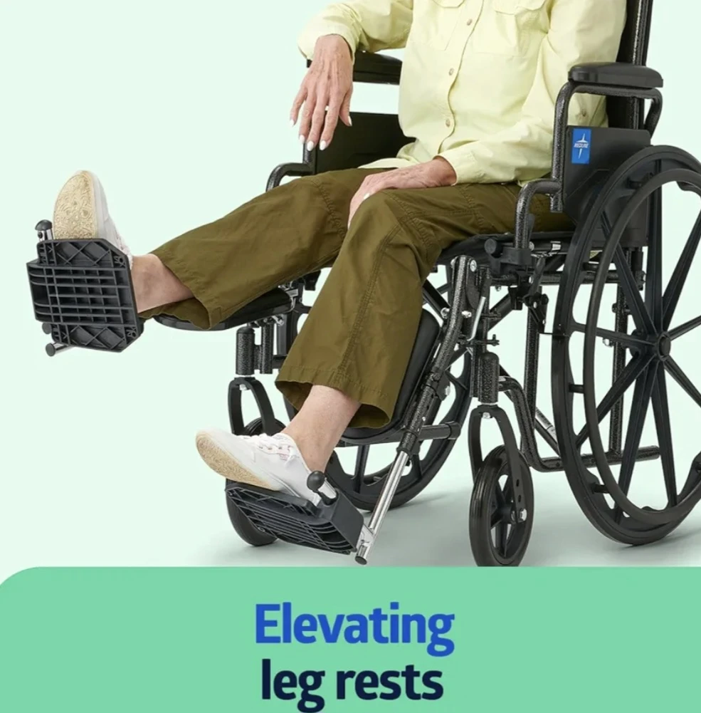 🏆 Medline Manual Wheelchair with Elevating Leg Rests - photo 3