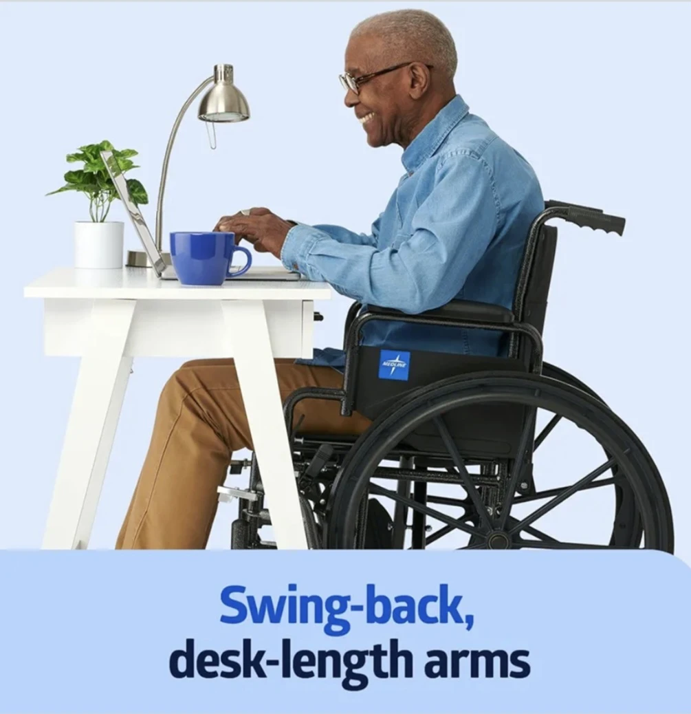 🏆 Medline Manual Wheelchair with Elevating Leg Rests - photo 4