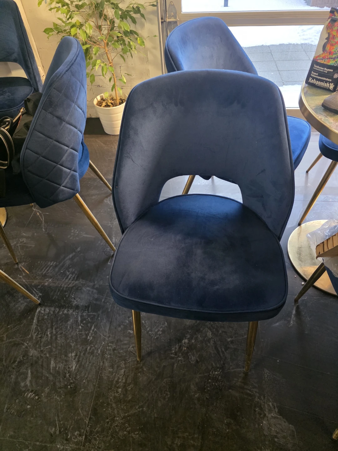 Navy Blue Velvet Dining Chairs - photo 3