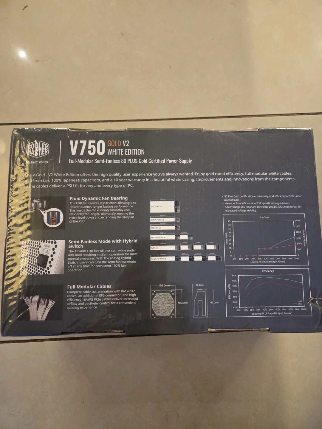 Cooler Master V750 Gold V2 White Edition Power Supply - photo 2