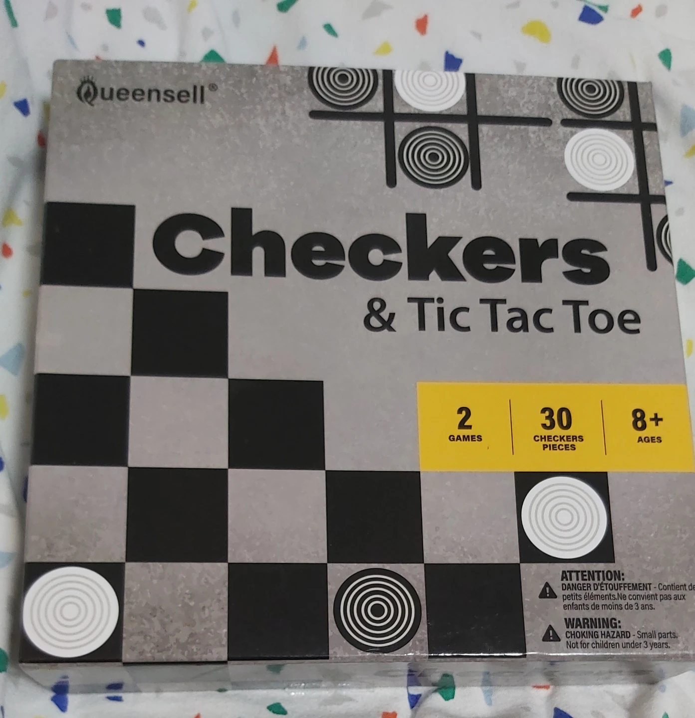 Large Checkers & Tic Tac Toe Board Game 🌱