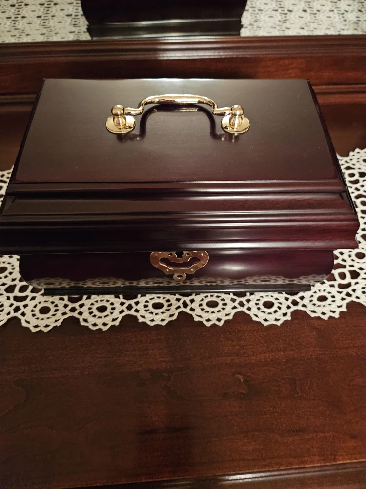 Wooden Jewelry Box with Velvet Lining