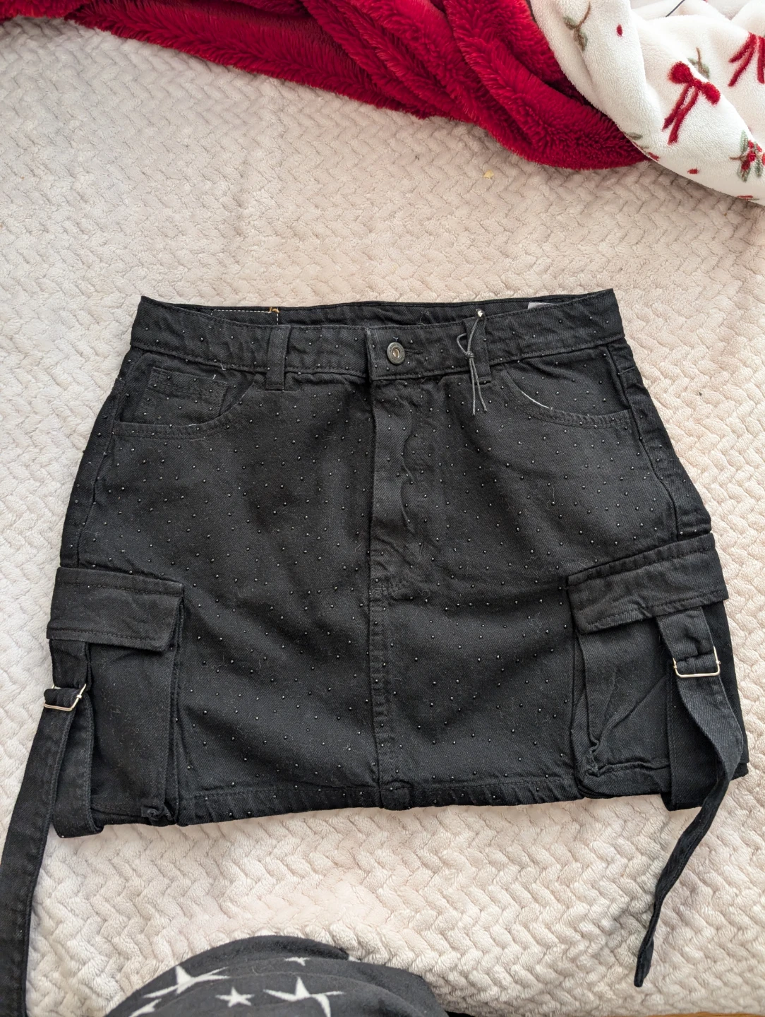 Black Embellished Cargo Mini Skirt - photo 2