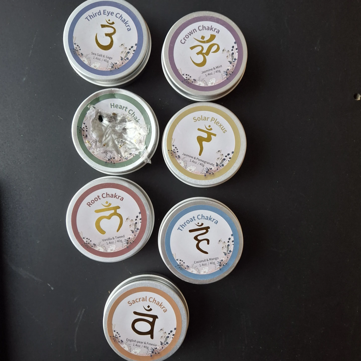 Chakra Candles  with stones
