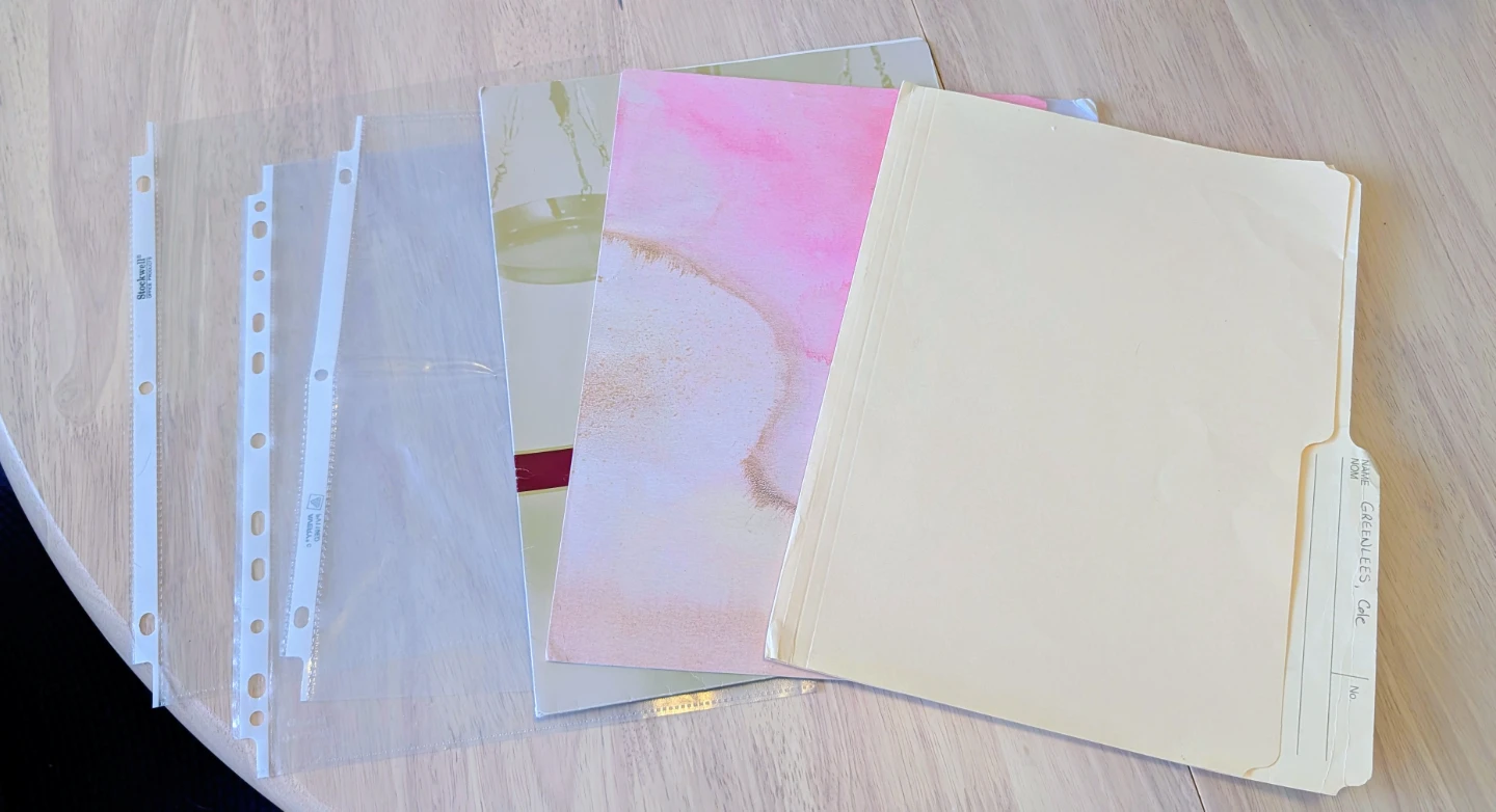 3-Ring Binder Page Protectors & File Folder