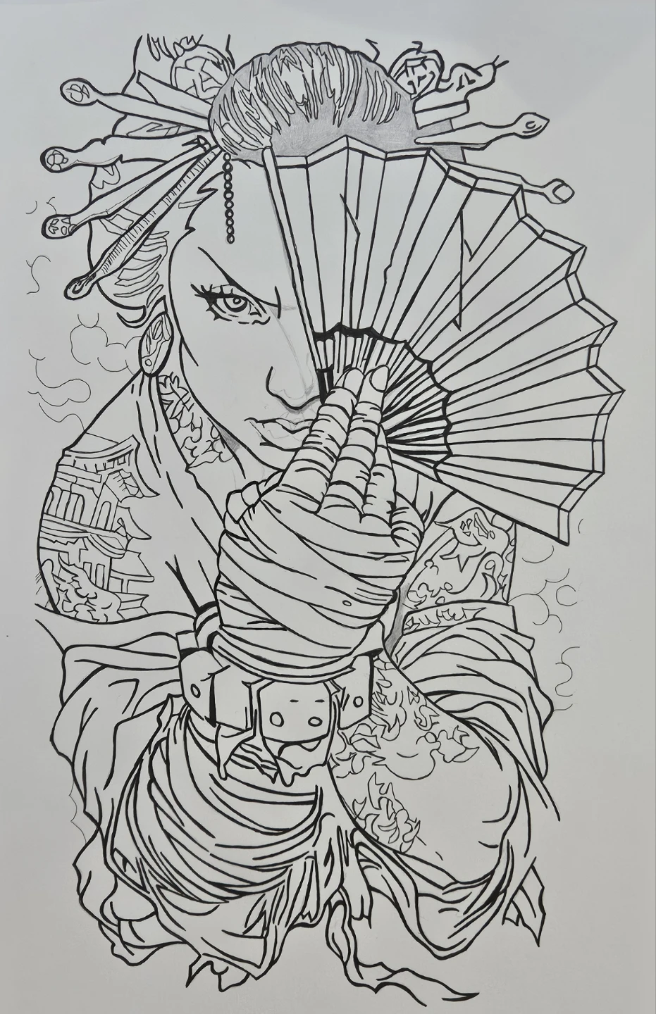 Geisha Tattoo Design Print