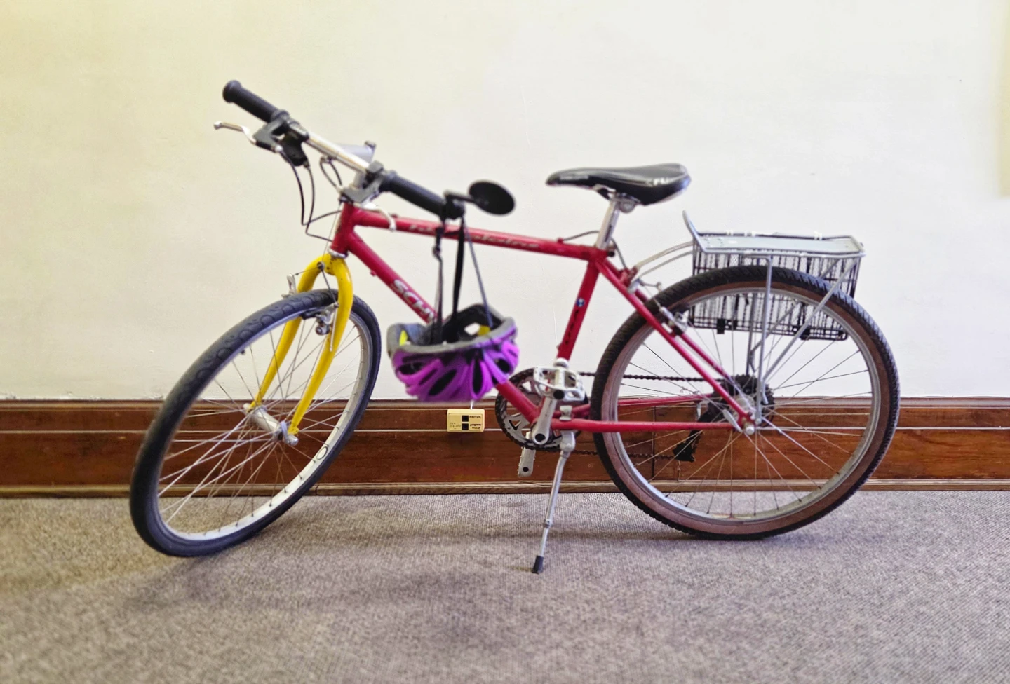 Red Schwinn Mountain Bike with Basket and Helmet - photo 2