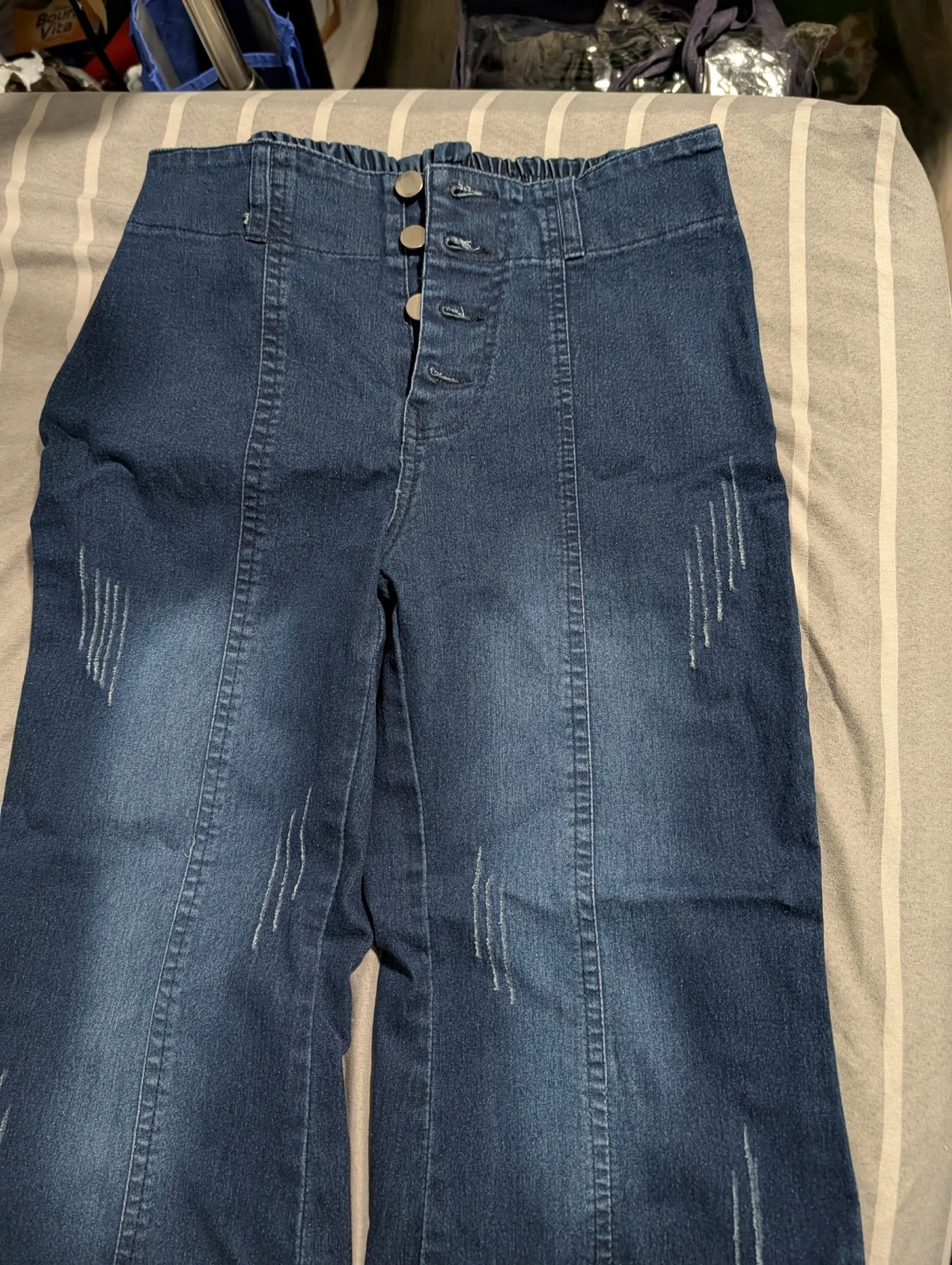 Imported High-Rise Distressed Bootcut Jeans - photo 3
