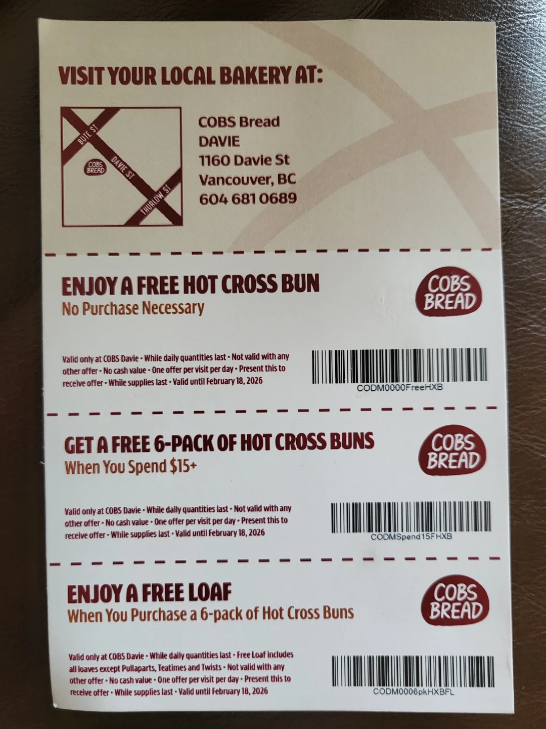 FREE! COBS Bread - Free Hot Cross Bun or Loaf