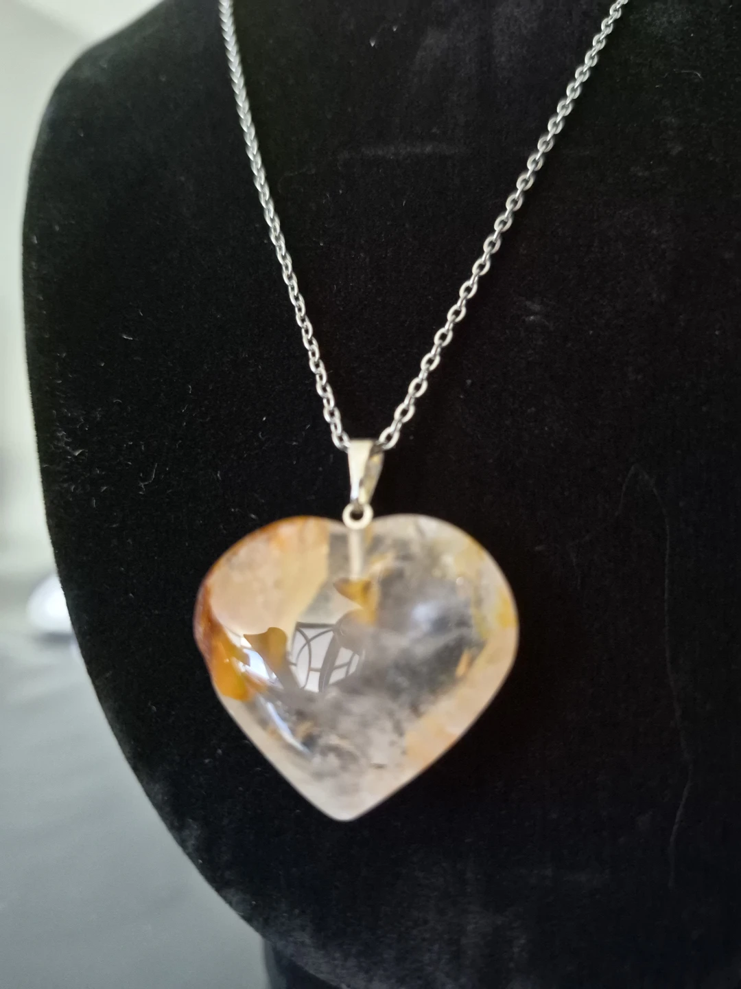 Heart Pendant Necklace - Citrine Gemstone - photo 2