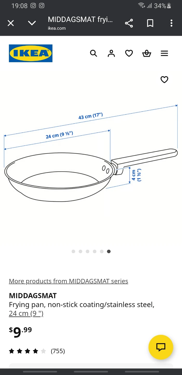 IKEA MIDDAGSMAT Frying Pan - 24 cm - photo 5