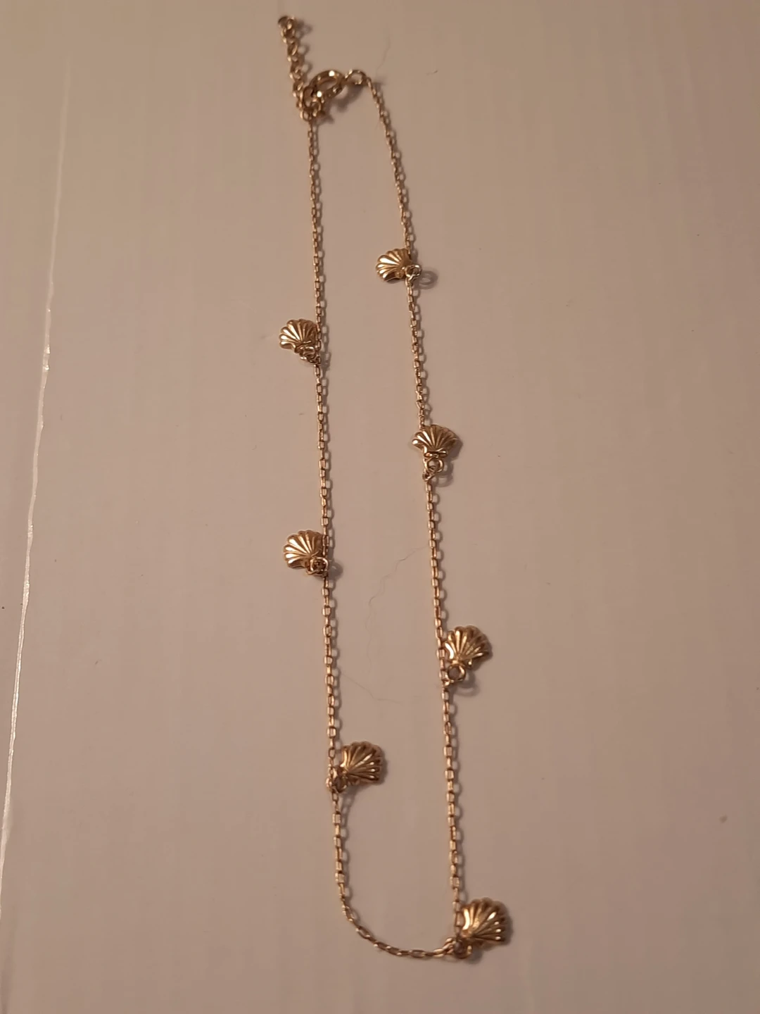 Gold-over silver 925 anklet with seashell charms - photo 5