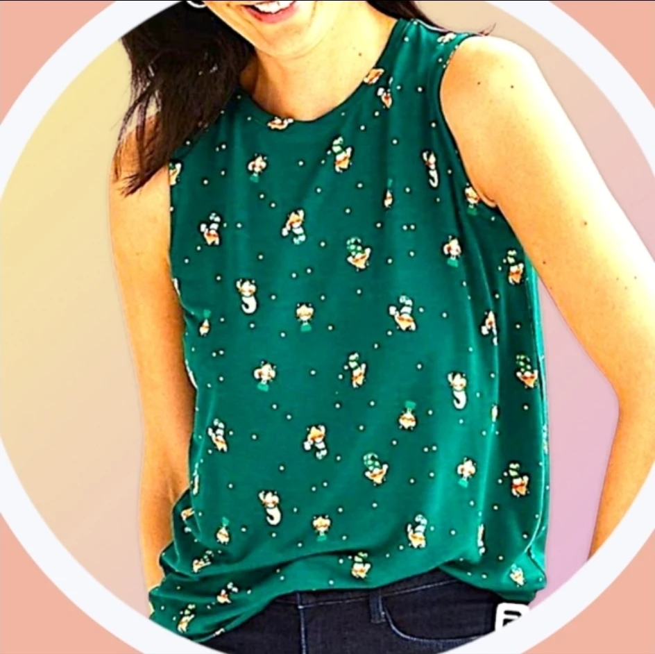 NWT 4 Leaf Clover Shamrock Tank Top Great For St Patrick's Day 🏆 - photo 3