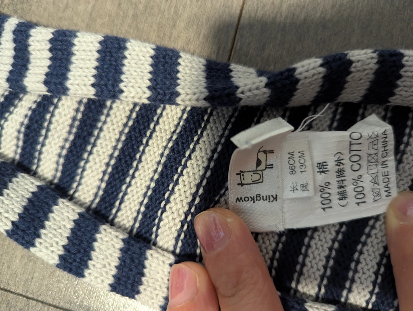 Kingkow Striped Cotton Scarf with Pompoms (kids) 🏆 - photo 3