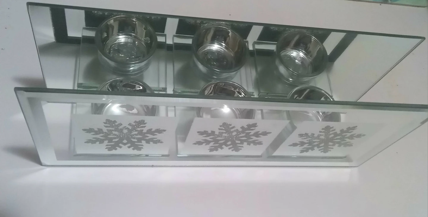 Holiday Stuff Snowflake Mirror Tealight Holder - photo 2