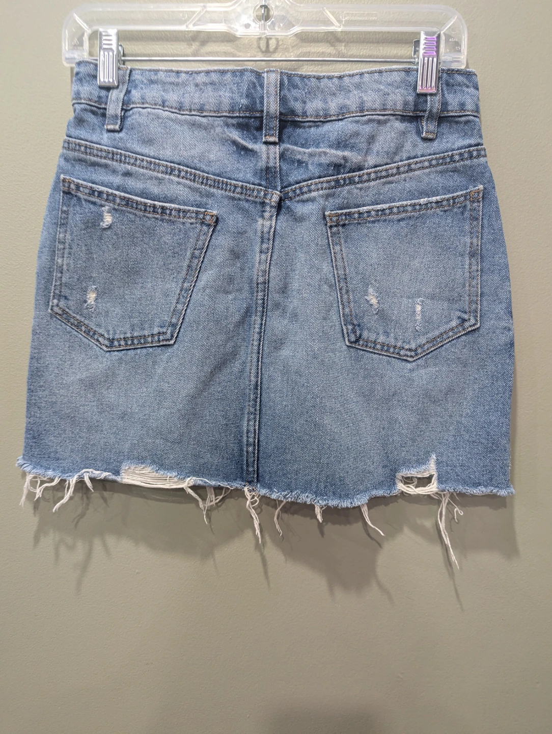 SWS Denim Co. Distressed Blue Jean Mini Skirt Size S/P - photo 2