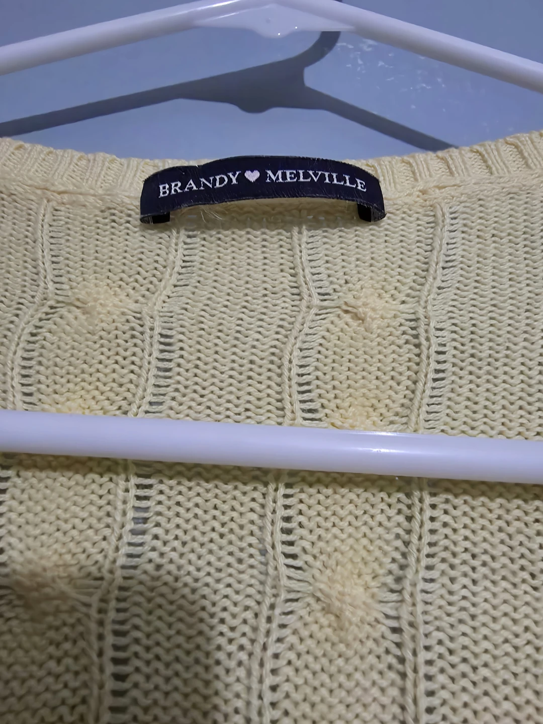 Brandy Melville Yellow Cable Knit Cropped Sweater - photo 2