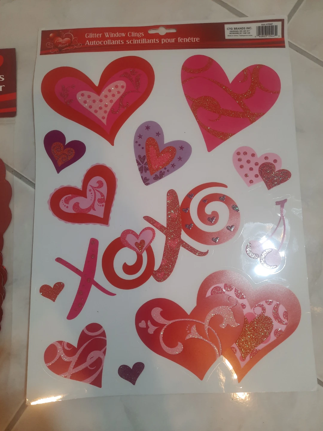 Glitter Heart Window Clings🏆 - photo 2