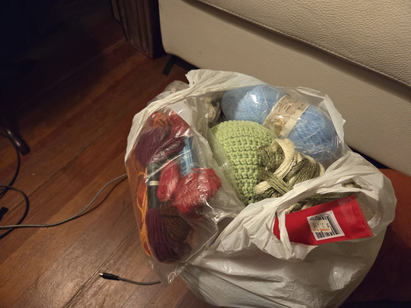 Assorted Yarn and Embroidery Floss Bundle