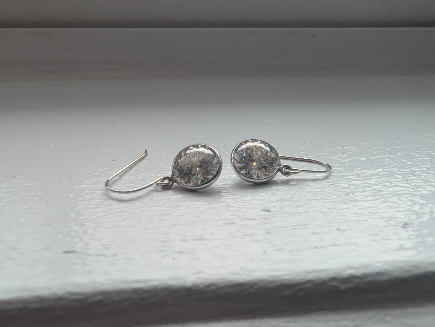 Brand New 14K White Gold Moissanite Earrings For Sale - photo 4