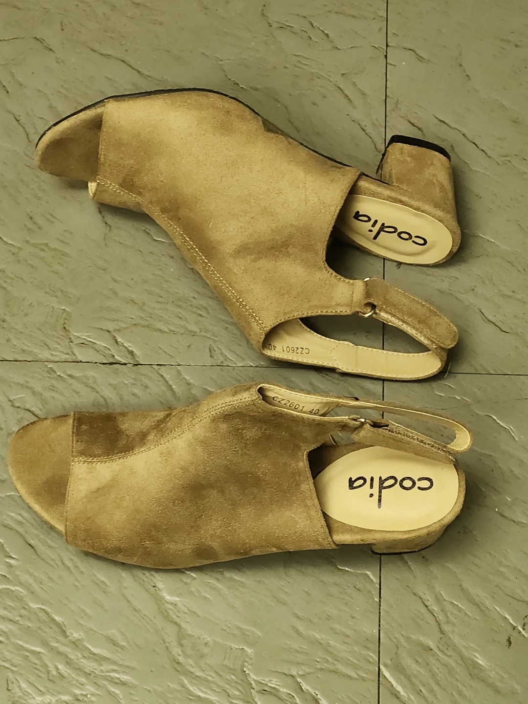 Codia Women's Tan Suede Slingback Heels - Size 40