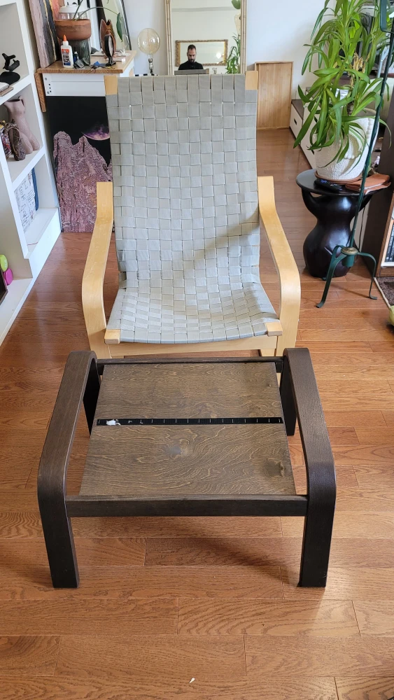 IKEA Poäng Armchair and Ottoman - Brown Leather - photo 4