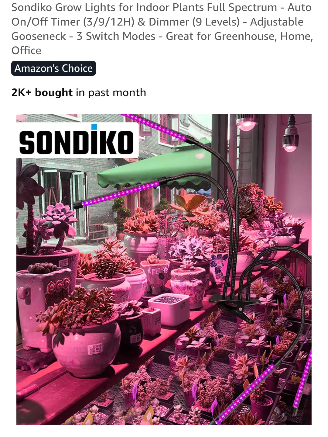 Sondiko 4-Head LED Grow Light
