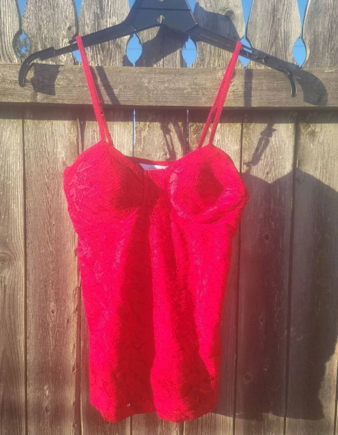 Candie's Red Lace Camisole Corset Top - XS