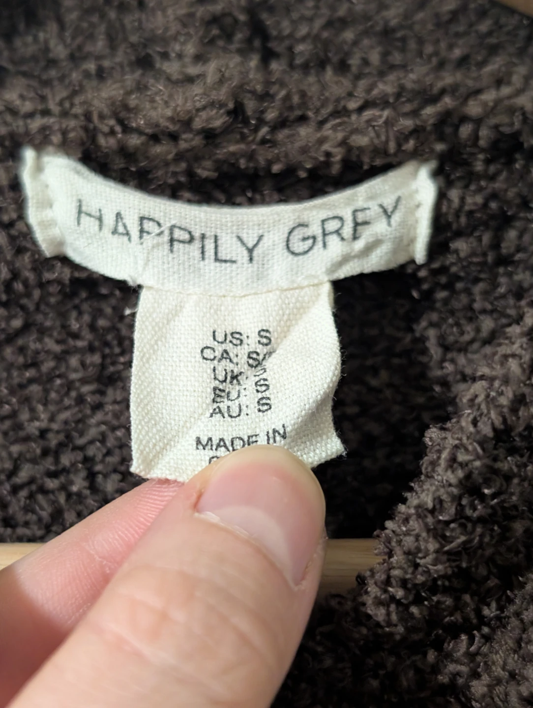 Happily Grey Fuzzy Hoodie - Size S - photo 3