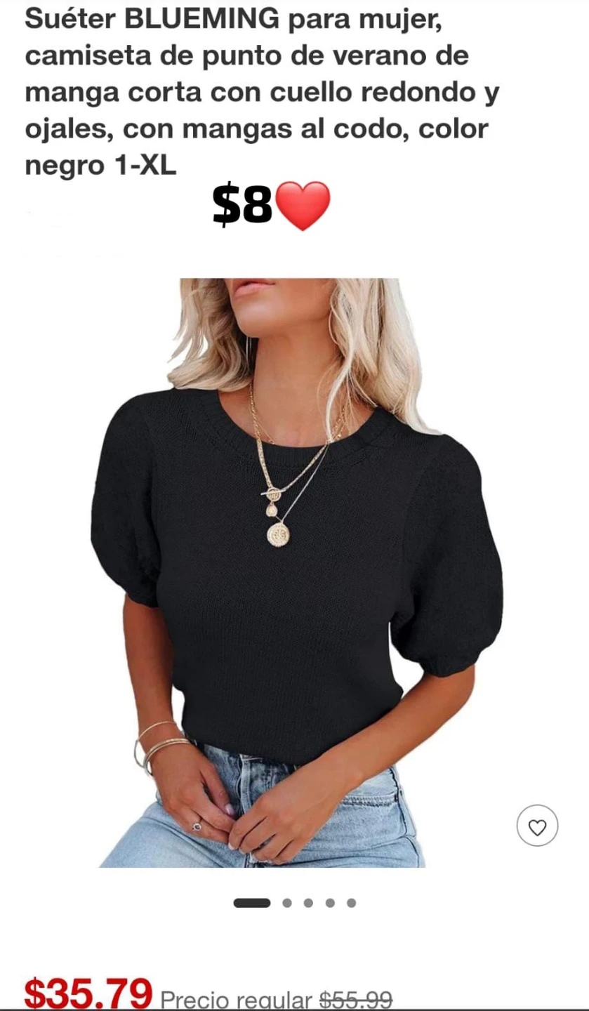 BLUEMING Women's Black Puff Sleeve Knit T-Shirt