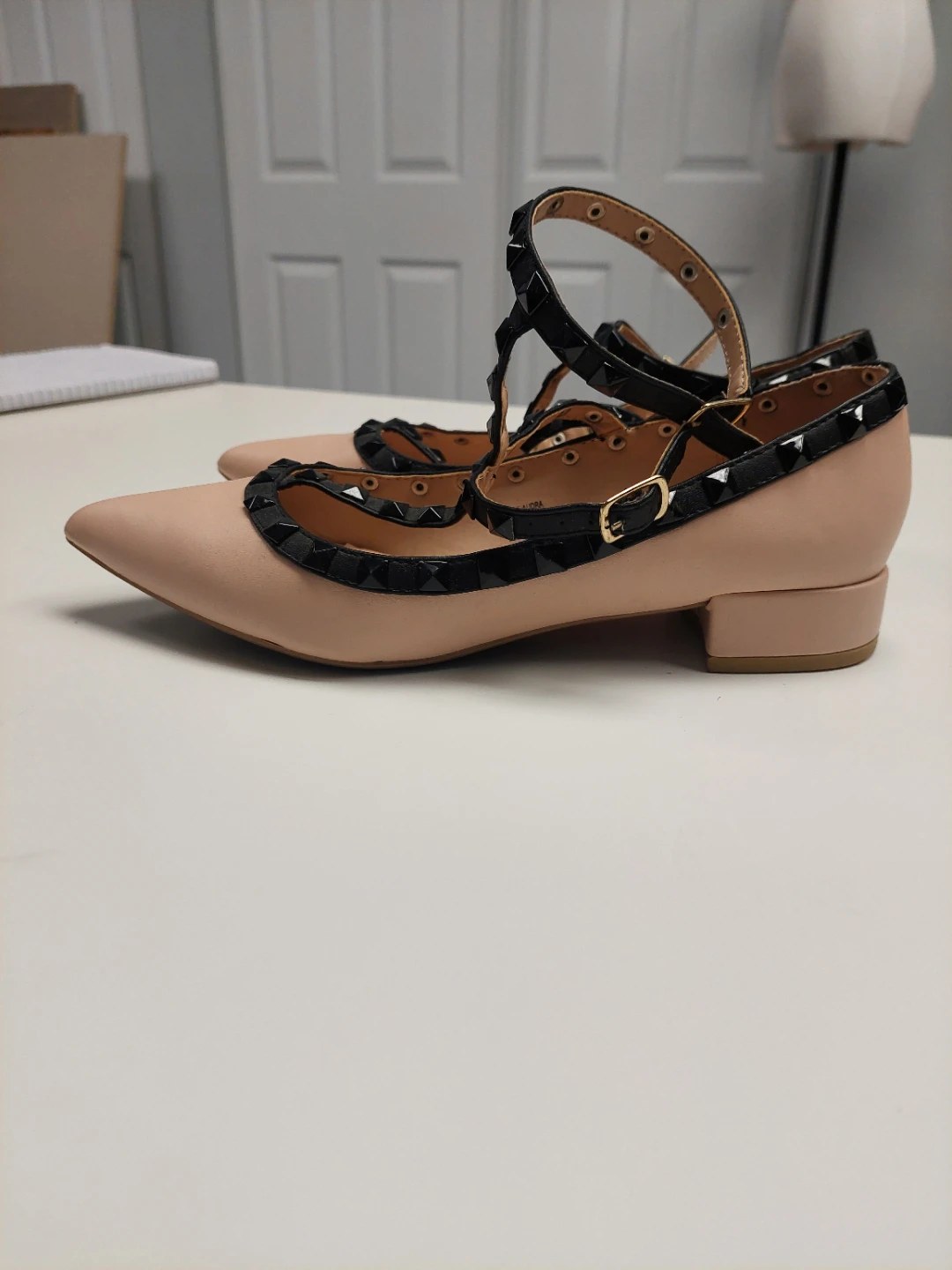 Lulus Audra Ballet Flats Size 6.5 Nude Studded - photo 3