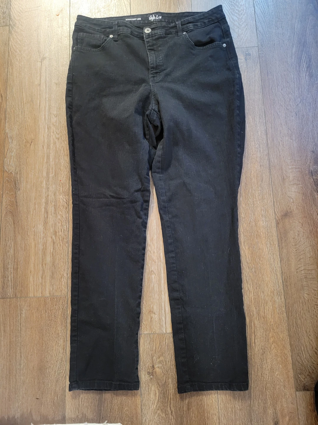 Style & Co Black Straight Leg Jeans