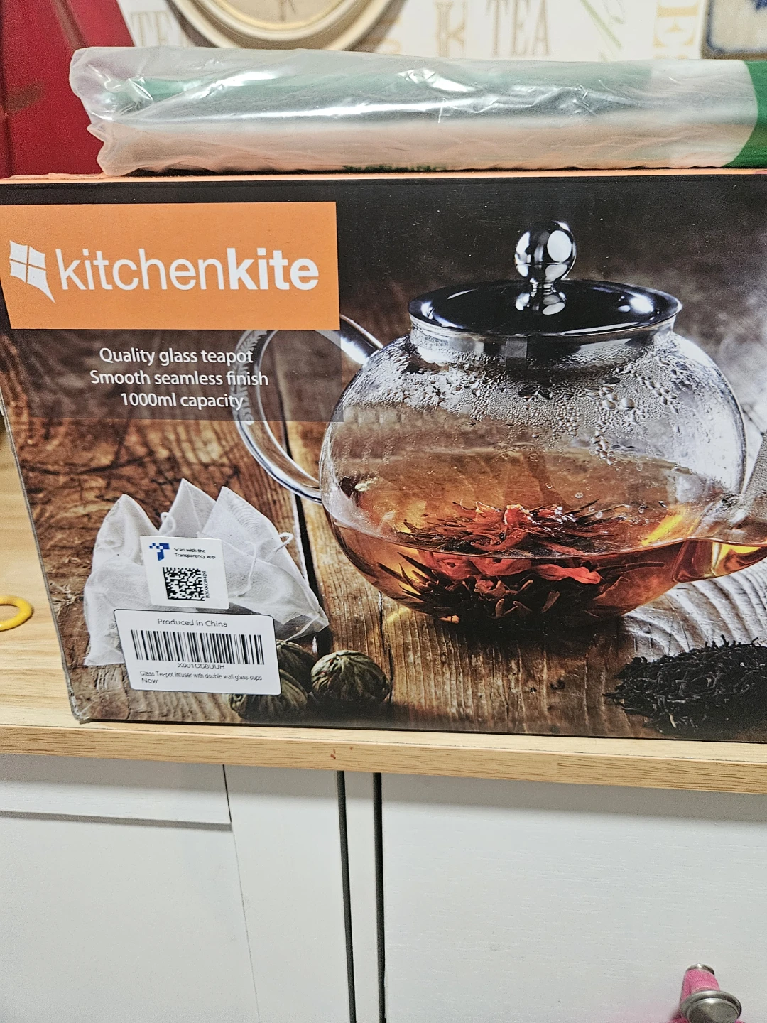 Kitchenkite 1000ml Glass Teapot Set with 4 Double Wall Cups - photo 4