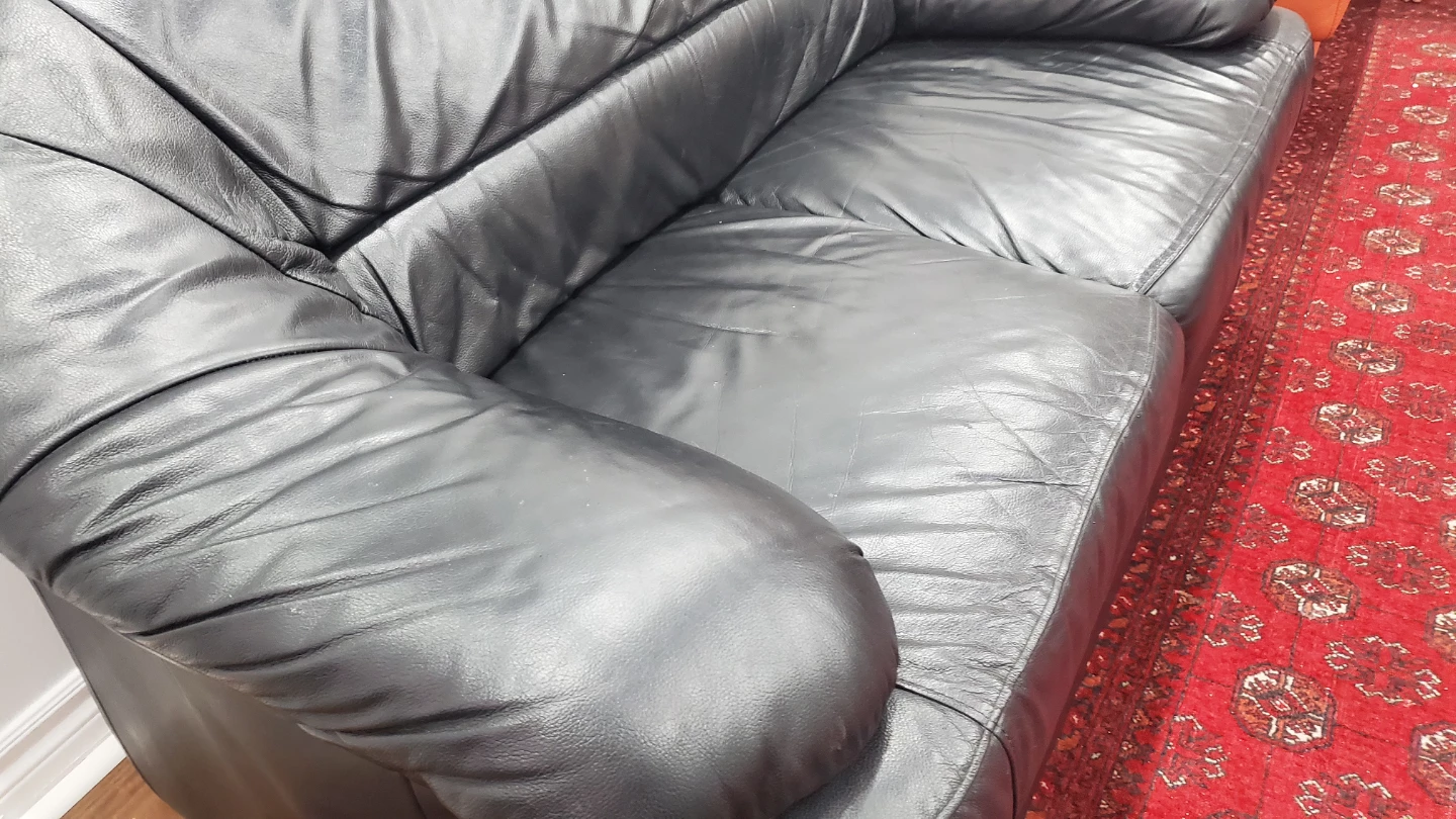 Black Leather Loveseat Sofa