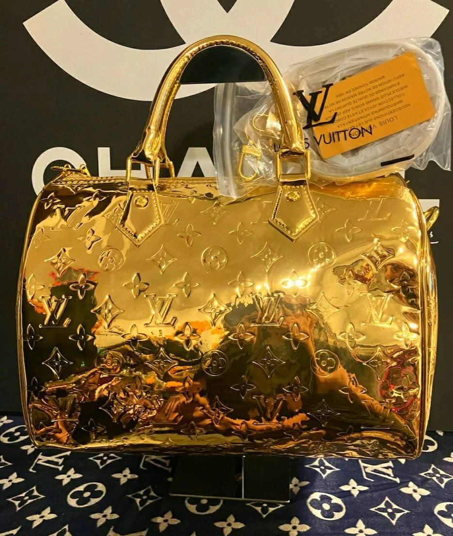 Louis Vuitton Speedy Bag Rose Gold and Gold Metallic Vernis