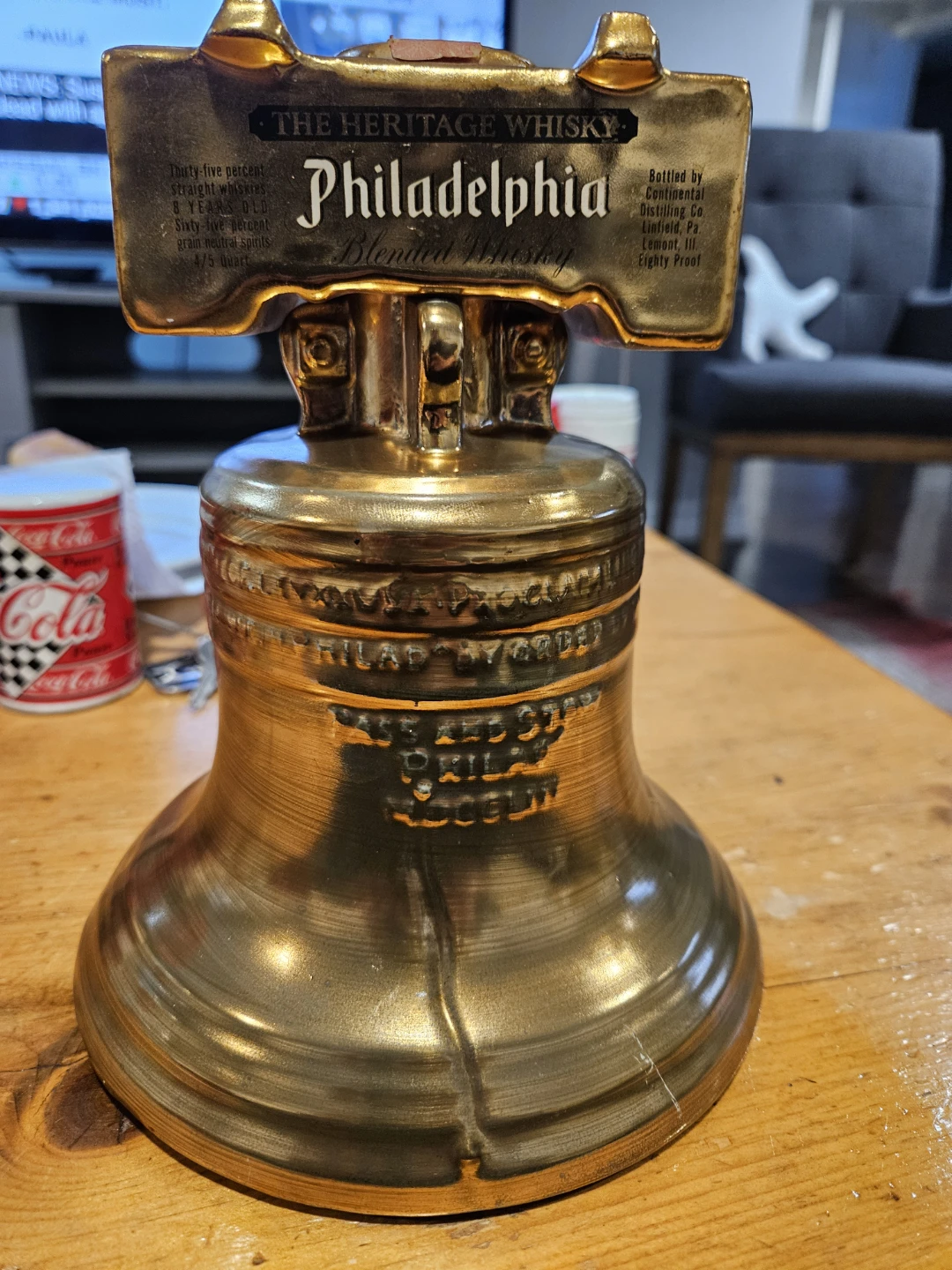 Vintage Philadelphia Blended Whisky Liberty Bell Decanter