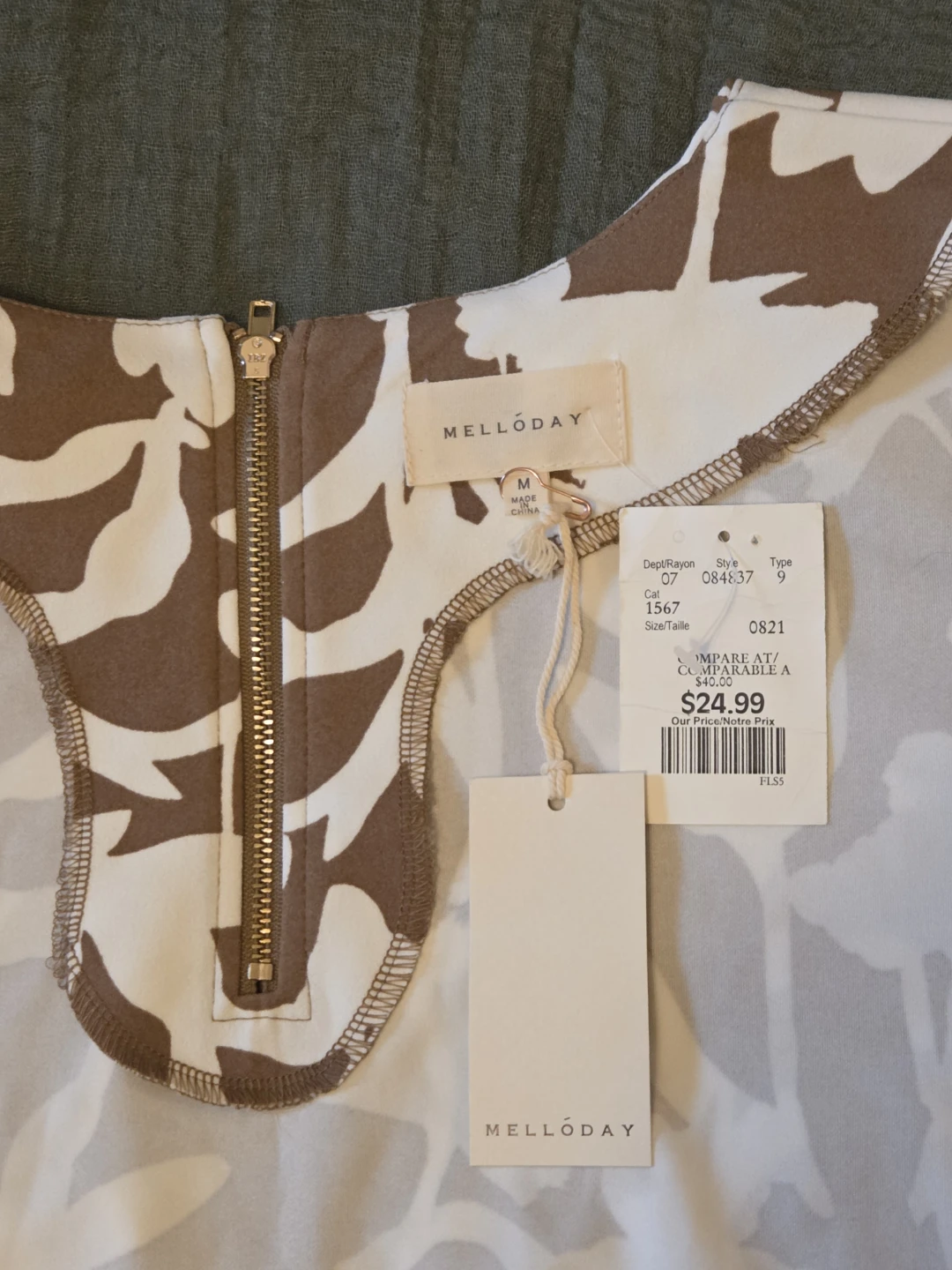 Melloday Women's Floral Print Short Sleeve Top - Size Medium - photo 4