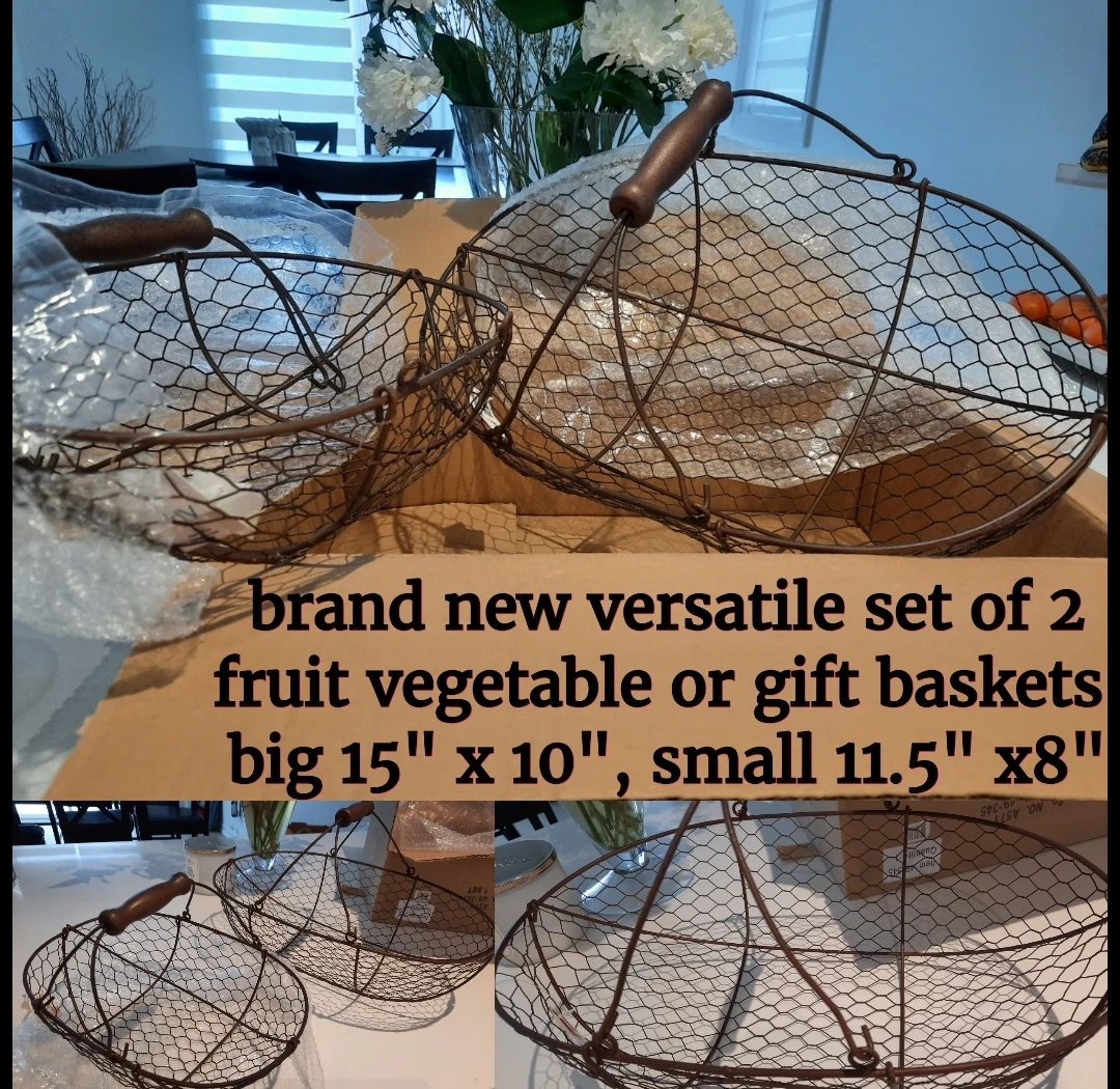 New Set of 2 versatile Wire Baskets