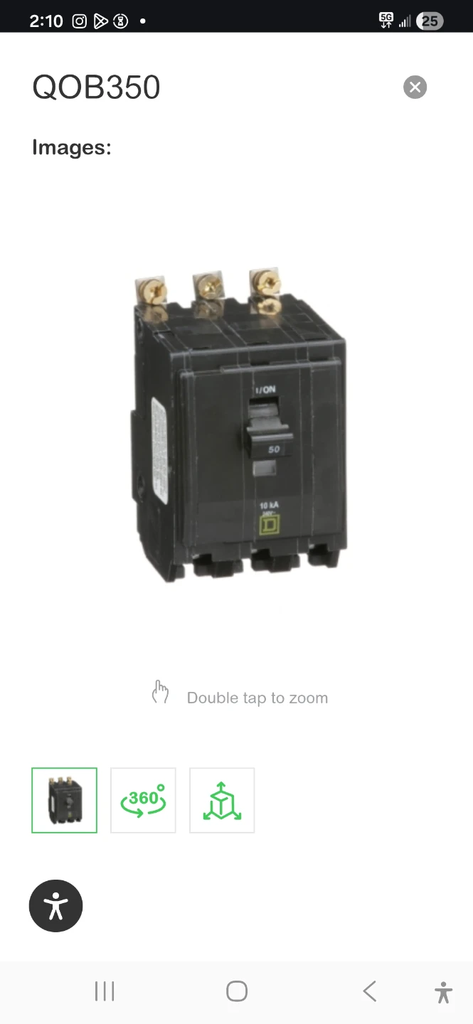 Square D QOB350 Circuit Breaker
