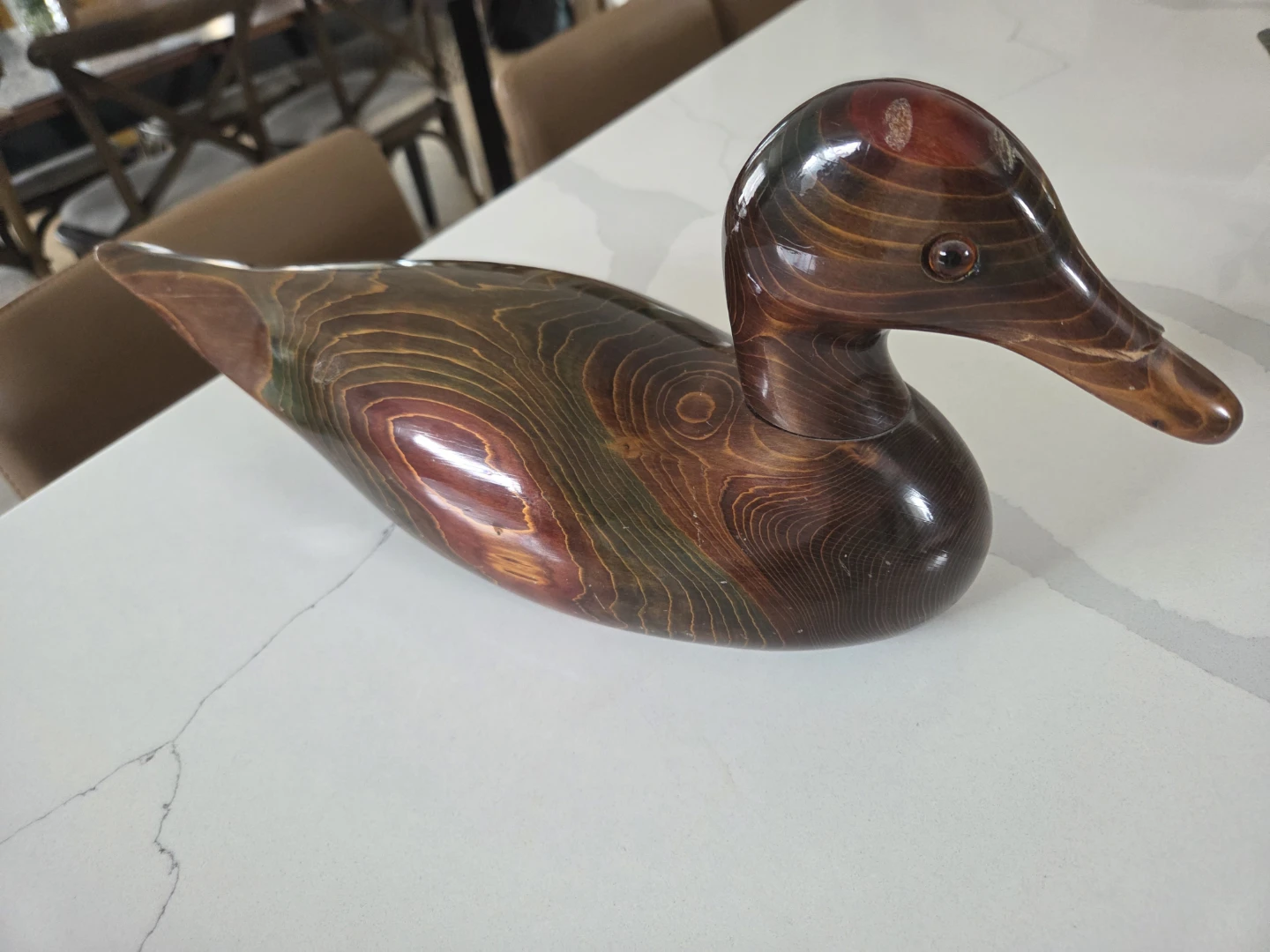 John E Bundy Hand Carved Wooden Duck