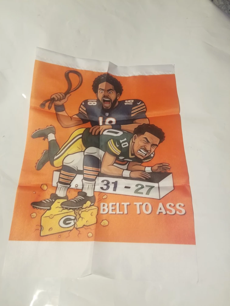 Chicago Bears vs Green Bay Packers "Belt to Ass" Flag
